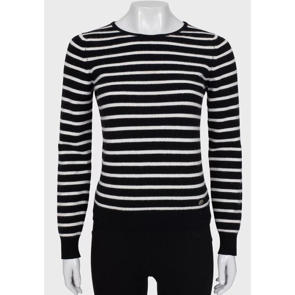 Chanel Striped Short-Pile Knit Sweater - Size S